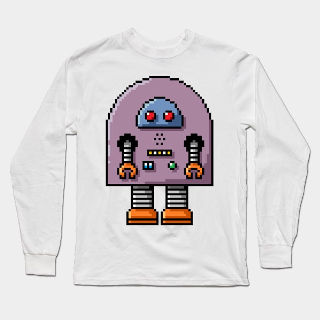 Pixel Robot 149 Long Sleeve T-Shirt by Vampireslug